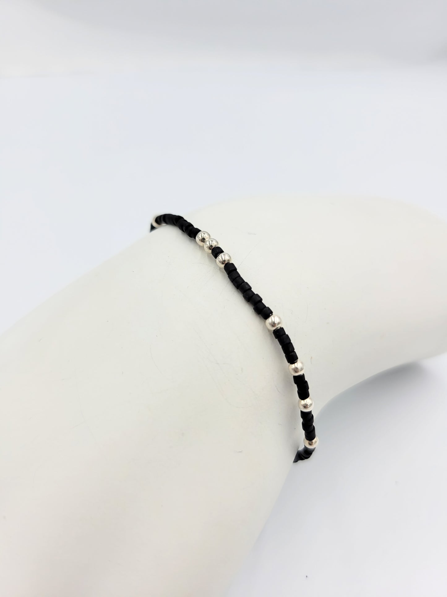 Tiny Bracelets with Silver Beads