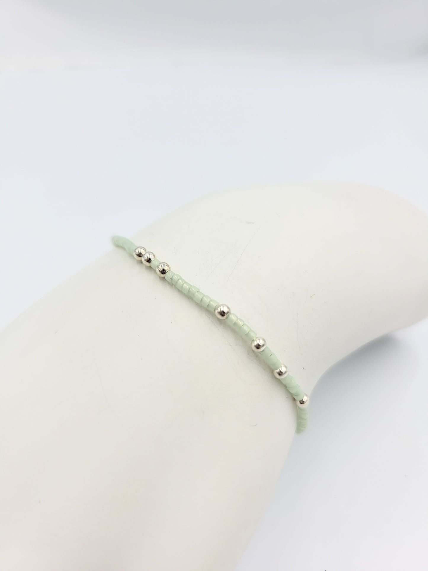 Tiny Bracelets with Silver Beads
