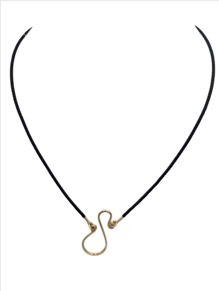 Hammered S Hook Necklace in 14k gold filled