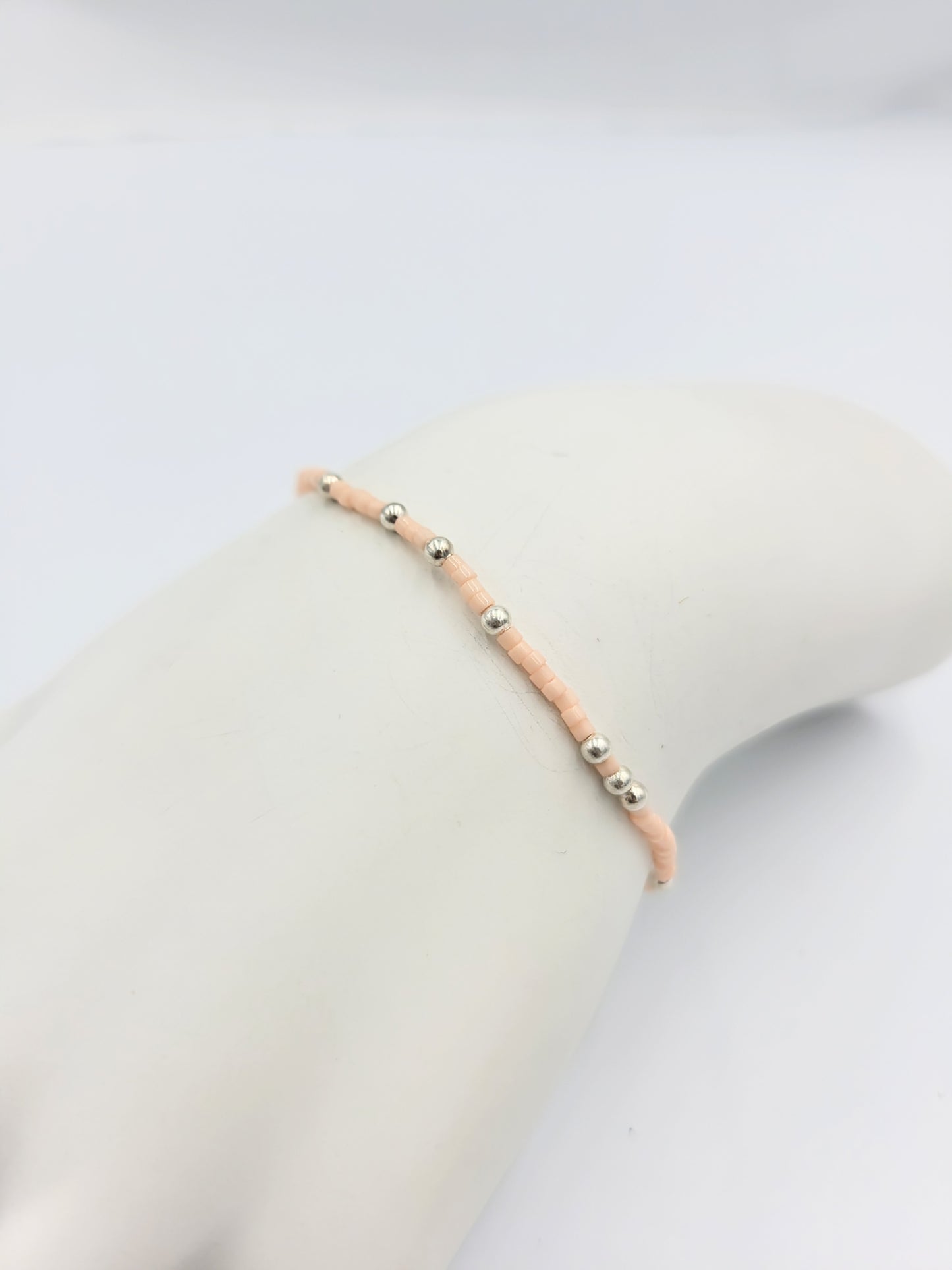 Tiny Bracelets with Silver Beads