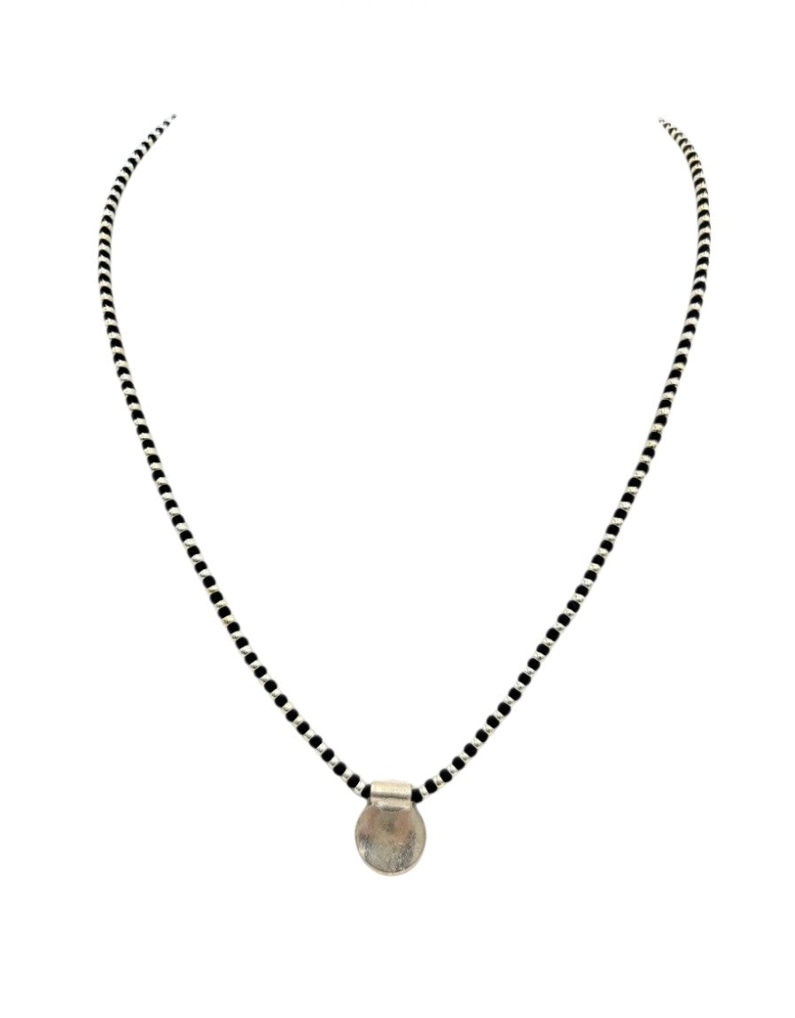 Fine Silver Seed Bead Necklace