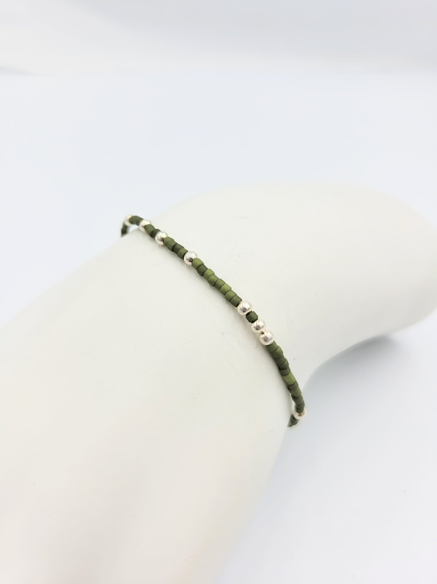 Tiny Bracelets with Silver Beads