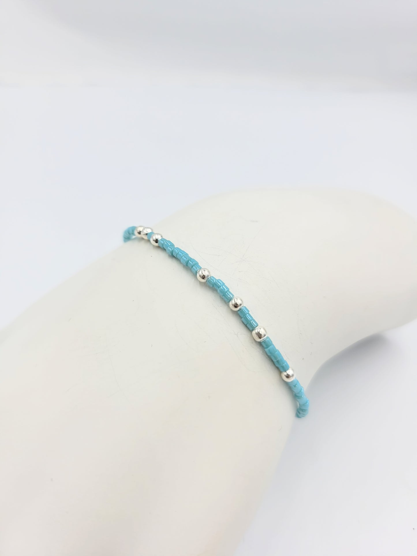 Tiny Bracelets with Silver Beads