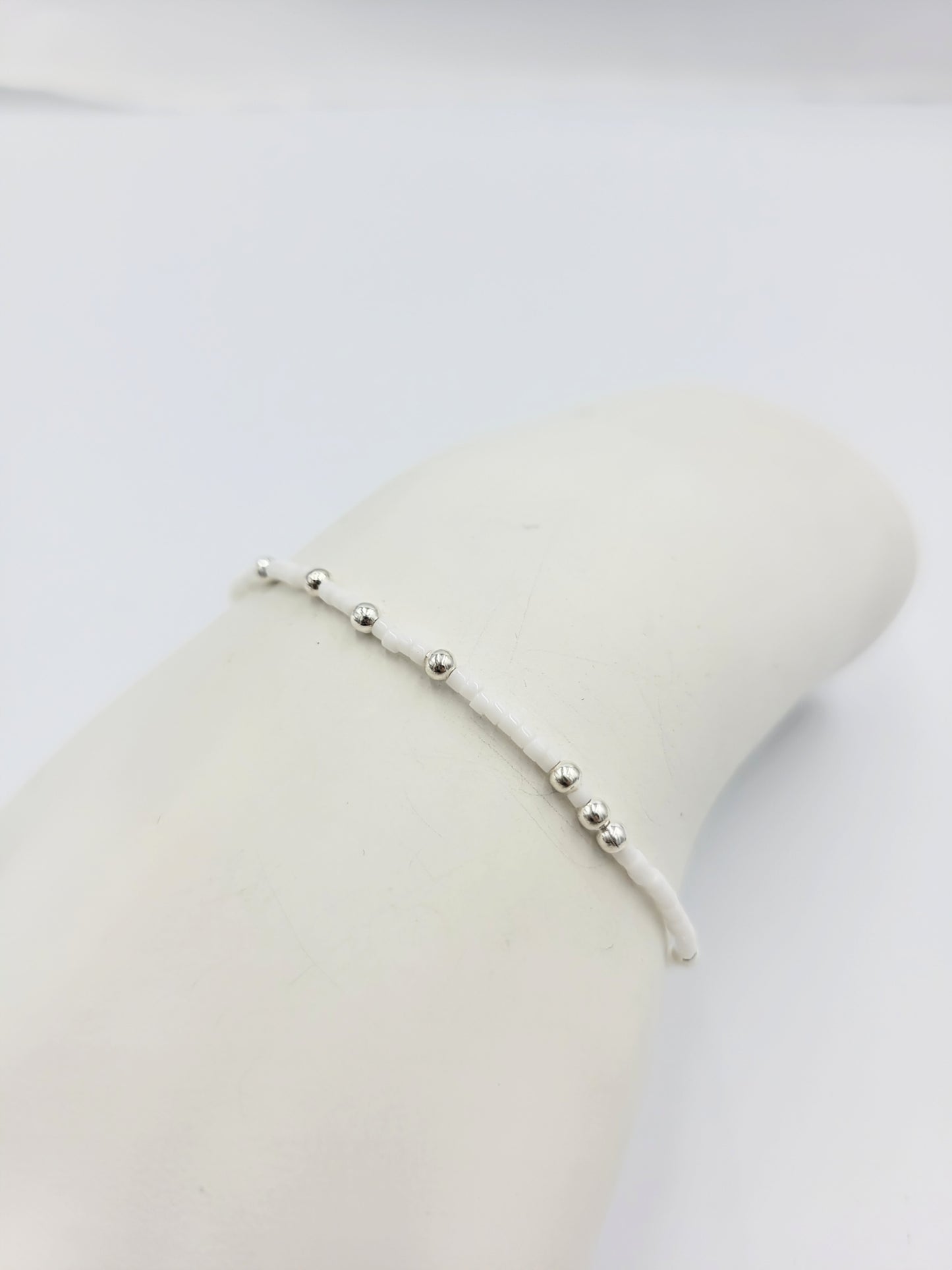 Tiny Bracelets with Silver Beads