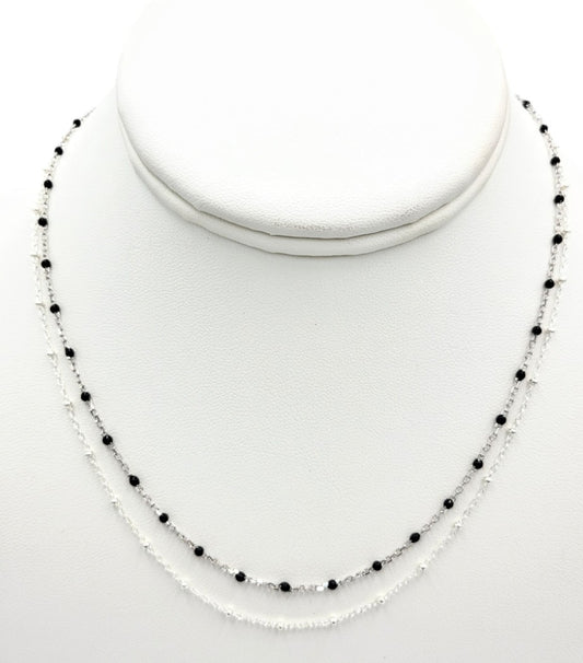 Sterling & Black Onyx Double Necklace