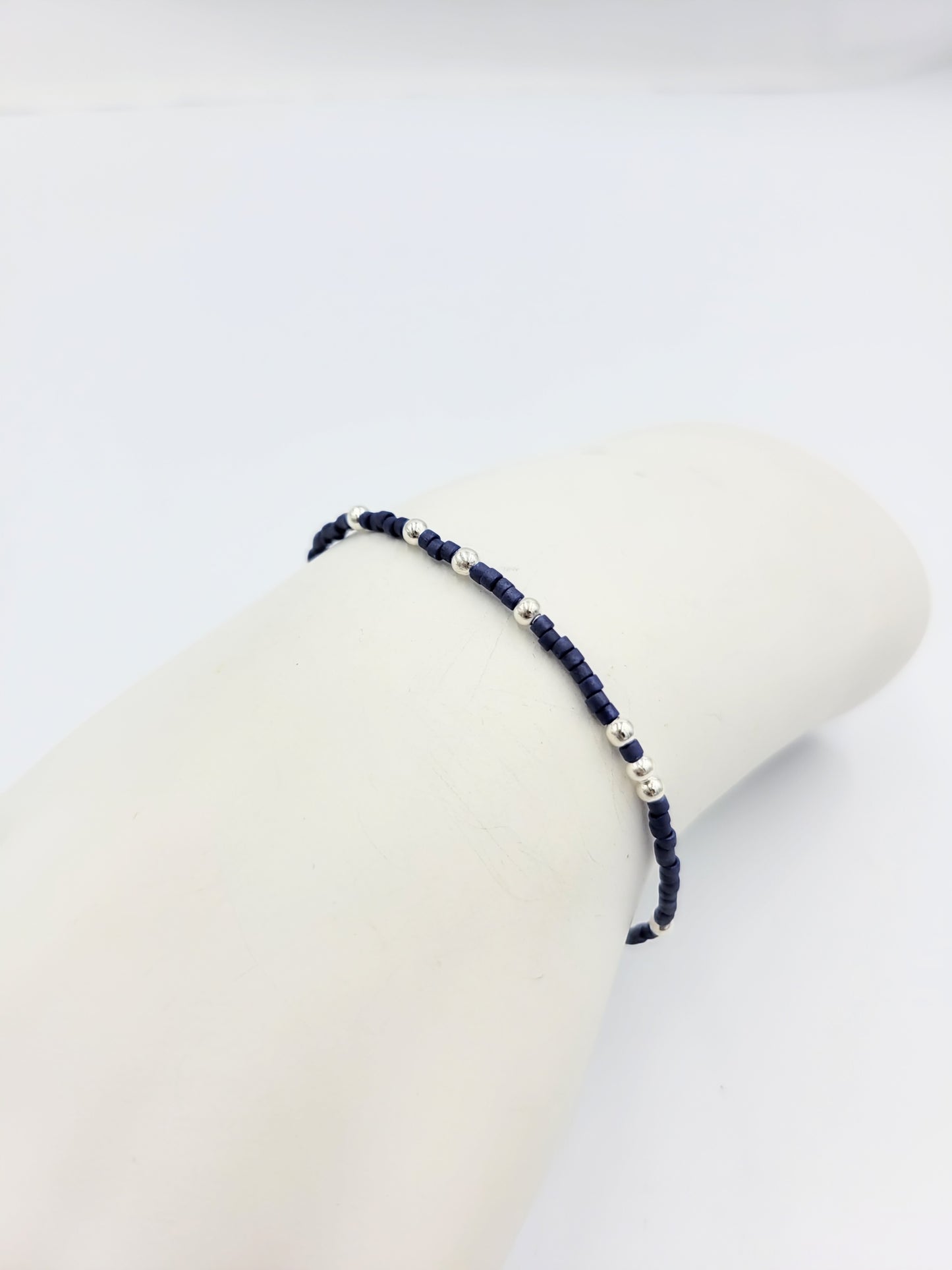 Tiny Bracelets with Silver Beads