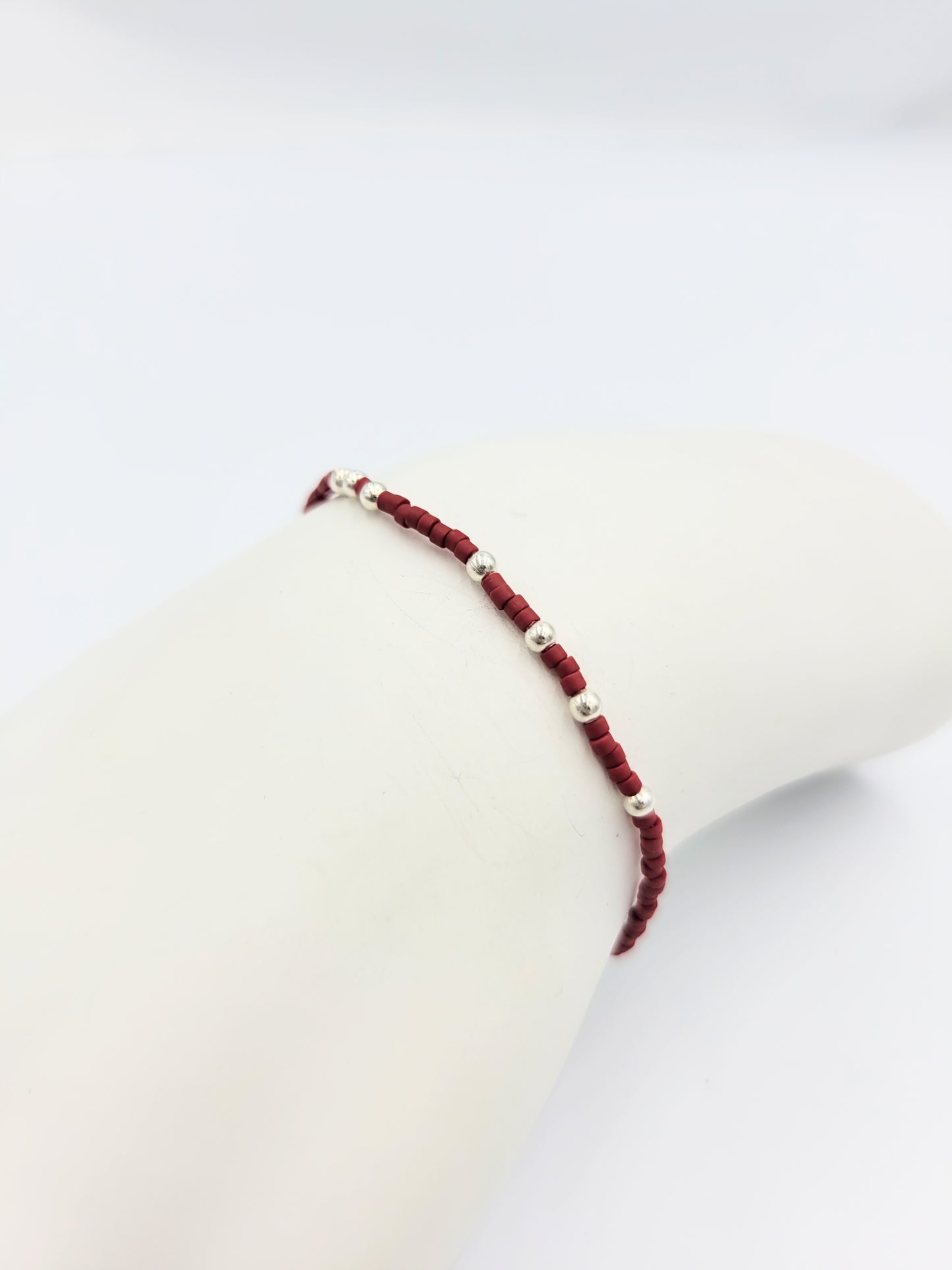 Tiny Bracelets with Silver Beads